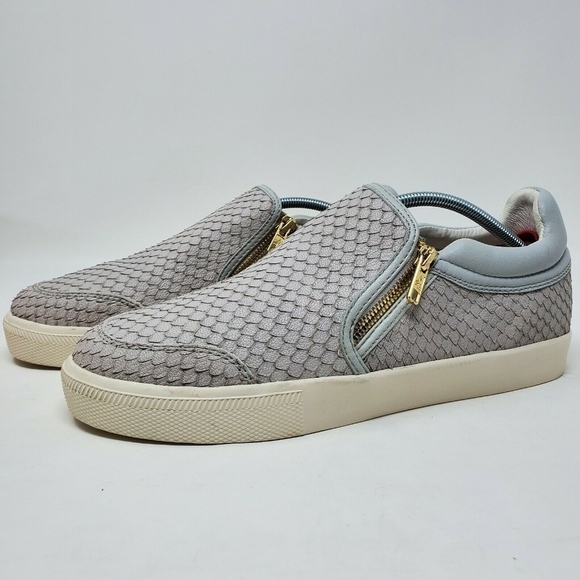 ASH Intense Gray Snake Scale Skate Zipper Sneaker - Picture 2 of 8